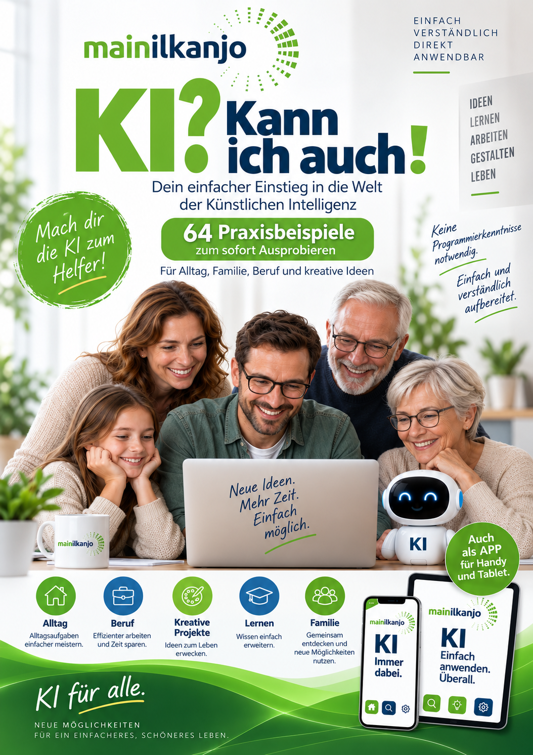 Buchcover KI? Kann ich auch! – 64 Praxisbeispiele